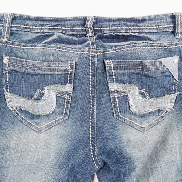 Y2K VTG ALMOST FAMOUS Skinny Jeans Sz 7 Junior Distressed Faded Stretch Waist 29 - Picture 7 of 8